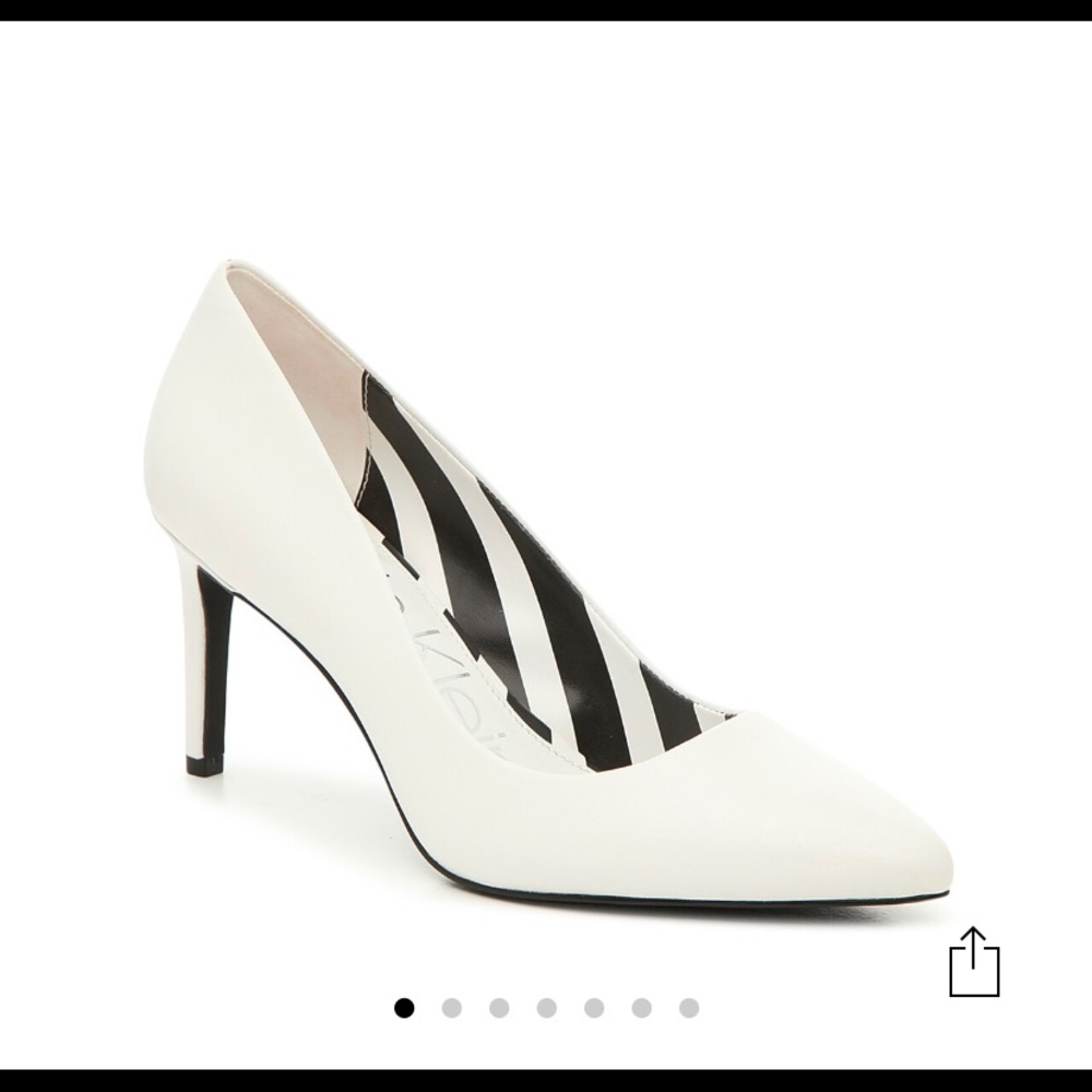 Calvin Klein White Leather Pumps